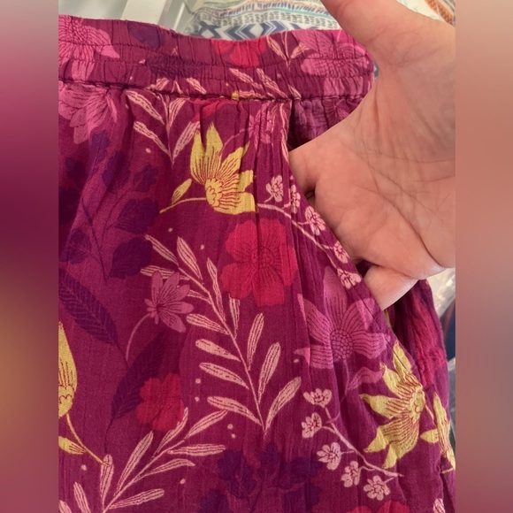 Rachel Roy Fuschia Magenta Purple Floral Ruffle Mini Skirt Flowy Size XL - Picture 11 of 12